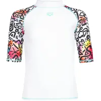 Arena Rash Vest S/S Allover Weiß 152
