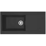 Respekta Denver links Einbauspüle mineralit schwarz Handbetätigung 1000 x 500 mm
