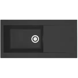 Respekta Denver links Einbauspüle mineralit schwarz Handbetätigung 1000 x 500 mm