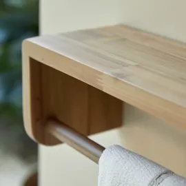 Tikamoon Handtuchhalter aus massivem Akazienholz Lila 60
