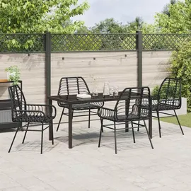 vidaXL Gartenmöbel-Set 5-tlg. Schwarz