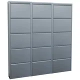 ebuy24 Pisa Schuhschrank mit 15 Klappen in Metall Grau