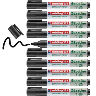 edding 21 EcoLine Permanentmarker schwarz 1,5 - 3,0 mm, 10 St.