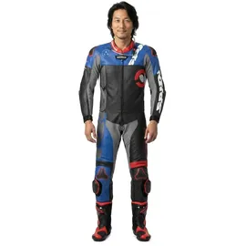 Spidi DP-Progressive Touring Lederkombi - Schwarz/Rot/Blau/Grau / 58