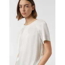 Comma, Shirtbluse mit gerafftem Kragen und Cut-out Weiß 36
