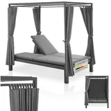 Juskys Kreta Doppel-Loungebett Grau