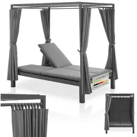 Juskys Kreta Doppel-Loungebett Grau