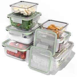 classbach Glasbehälter mit Deckel, 7er Set, für Mikrowelle Spülmaschine Gefrierfach Ofen geeignet, Meal Prep Boxen, mit Dampfventil, Frischhaltedosen Glas, C-FHD 4010 G