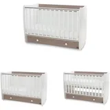 Lorelli Babybett Dream 60 x 120 cm umbaubar Schreibtisch Kinderbett Schaukelbett braun weiß