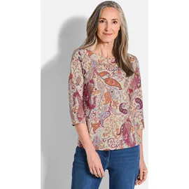 GOLDNER Langarm Print-Shirt U-Boot-Ausschnitt in bunt / gemustert), | Gr.: 48