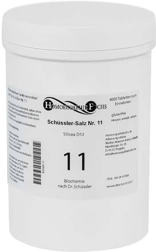 HOMOEOPATHIEFUCHS Schüssler-Salz Nummer 11 Silicea D12 Biochemie