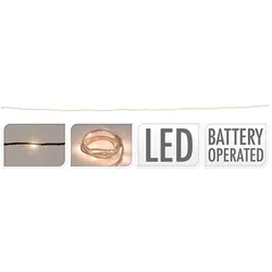 EDM FESTE BATTERIEBETRIEBENE GIRLANDE 10 LEDS JUTE-SEIL WARMWEISSES LICHT 1,10 M