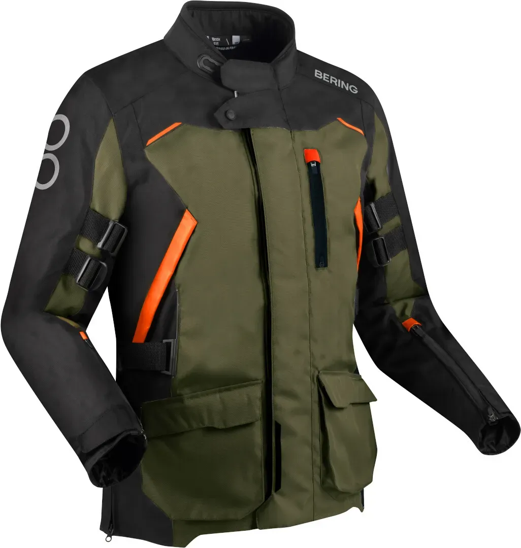 Bering Zephyr wasserdichte Motorrad Textiljacke, schwarz-braun, Größe M für Männer