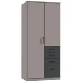 WIMEX Drehtürenschrank Cottbus 90 x 199 x 58 cm Grau/Weiß