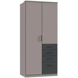 WIMEX Drehtürenschrank Cottbus 90 x 199 x 58 cm Grau/Weiß