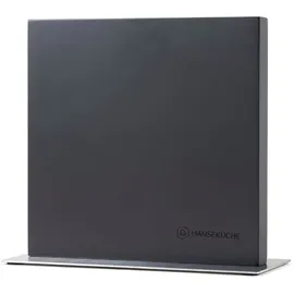 Hanseküche Magnetischer Messerblock - Messerhalter ohne Messer aus Holz Messerbrett (Akazie Schwarz Metallboden, Doppelseitig)