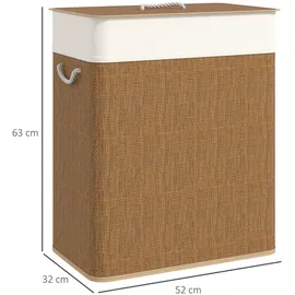 Homcom Wäschekorb Bambus