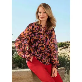 GOLDNER Druckbluse mit Rüschen rot 23
