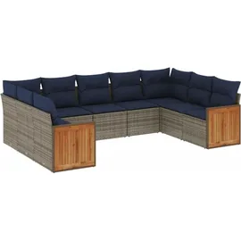 vidaXL Gartensofa-Set 9-tlg. grau