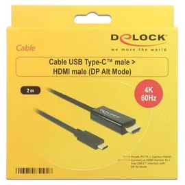 DeLock USB Typ C auf HDMI 2 m Schwarz