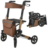 Juskys Rollator Vital mit Sitz Braun