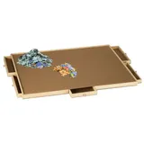 Relaxdays Puzzlebrett mit 6 Schubladen Braun,Hellbraun