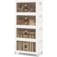 Costway Faltbare Aufbewahrungsbox mit Deckel, 4er Set Aufbewahrungsboxen stapelbar,