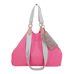 Henkeltasche FRITZI AUS PREUSSEN "Izzy", Damen, Gr. B/H/T: 16cm x 36cm x 50cm, pink (pink, blau), Baumwolle, Taschen, aus veganen Materialien