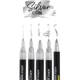 Online Schreibgeräte Acrylmarker Silver Lettering Set 5 St. silber