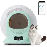 Rutaqian Katzenecktoilette 65L Adaptive selbstreinigende Katzentoilette für viele Arten von Streu, selbstreinigende Katzentoilette,APP-gesteuert, sichere Kindersicherung