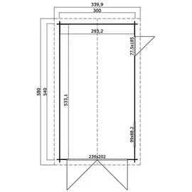 Lasita Maja Garage Dillon 3,20 x 5,60 m rot mit Seitenwand und Pfostenanker