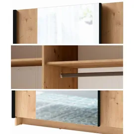 Feldmann-Wohnen Schwebetürenschrank Gozo 180 x 198 x 62 cm Braun/Schwarz
