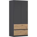 Rauch »Kleiderschrank Schrank Garderobe Wäscheschrank COSTA in 3 Breiten«, viel Platz, grifflose Front und Push-to-Open Funktion MADE IN GERMANY grau