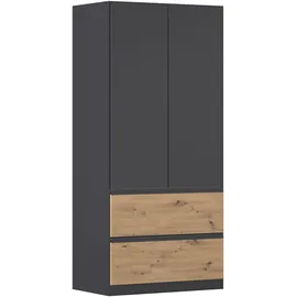 Rauch »Kleiderschrank Schrank Garderobe Wäscheschrank COSTA in 3 Breiten«, viel Platz, grifflose Front und Push-to-Open Funktion MADE IN GERMANY, grau