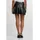 URBAN CLASSICS Synthetic Leather Pleated Midirock Black M