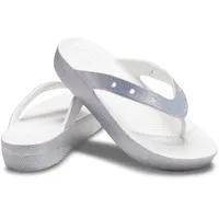 Crocs Damen Classic Platform Flip Flop Flipflop, weiß/Glitzer, 38 EU - 38 EU