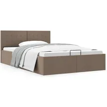 vidaXL Stauraumbett hydraulisch 120 x 200 cm taupe