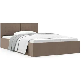 vidaXL Stauraumbett hydraulisch 120 x 200 cm taupe