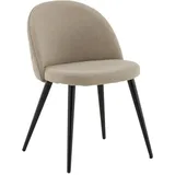 Livetastic Stuhl-Set, Schwarz, Beige, Metall, Textil, zylindrisch, 50x76.5x57 cm, Esszimmer, Stühle, Esszimmerstühle, Esszimmerstühle-Set