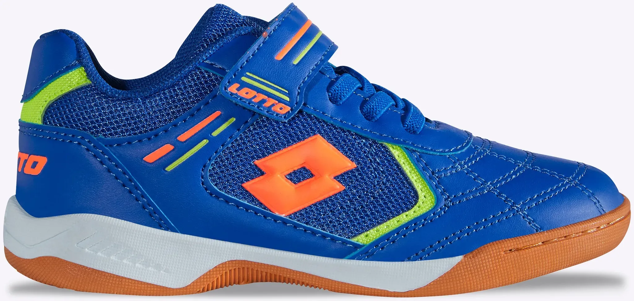 Hallenschuh LOTTO, Mädchen, Gr. 33, orange (blau, fr.orange), Synthetik, Schuhe Hallenschuh, Indoor Sportschuhe - mit nicht abfärbender Sohle
