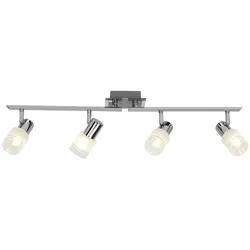 BRILLIANT Lampe Lea LED Spotrohr 4flg eisen/chrom/weiß   4x LED-D45, E14, 4W LED-Tropfenlampe inklusive, 450lm, 2700K   Arme drehbar   Energiesparend und langlebig durch LED-Einsatz