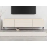 PLACES OF STYLE TV-Board PLACES OF STYLE "Sky45", beige (cashmere farbe), B:206cm H:56cm T:47cm, MDF, Spanplatte, Sideboards, TV-Board, Lackiert mit wasserbasiertem UV-Lack