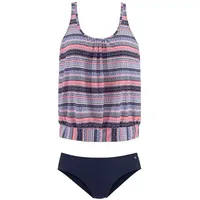 S.Oliver Oversize-Tankini Damen blau-rosa-bedruckt Gr.48