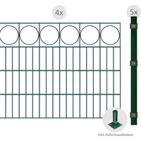 Arvotec Doppelstabmattenzaun "ESSENTIAL 80 zum Aufschrauben "Ring" mit Zierleiste" Zaunelemente Zaunhöhe 80 cm, Zaunlänge 2 - 60 m Gr. H/L: 80 cm x 8 m H/L: 80 cm, grün (dunkelgrün) Zaunelemente