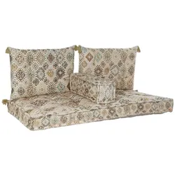 Zweisitzer-Sofa DKD Home Decor Gelb Braun Beige 145 x 76 x 13 cm