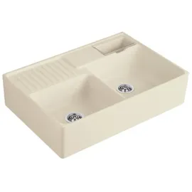 Villeroy & Boch Spülstein Doppelbecken ivory + Excenterbetätigung