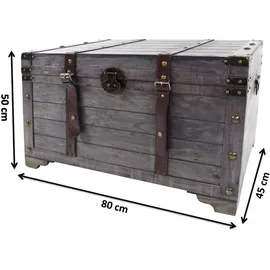 Kobolo Truhe KUBA 80 x 45 x 50 cm 1-tlg. grau