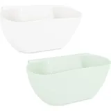 Navaris 2x Auffangschale für Küchenabfälle zum Einhängen - 2er Set Mülleimer Abfall Behälter für Müll - Abfalleimer in mint und weiß