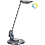 Beliani LED-Schreibtischlampe Schwarz Metall USB-Port Dimmbar Verstellbarer Schirm Arm Helligkeitsregulierung Modern Büro Ausstattung Arbeitsleuchte
