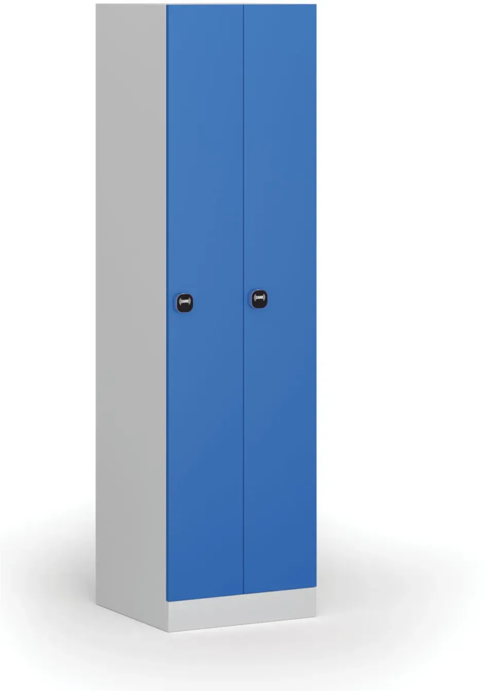 Metallspind S1, schmal, 2 Abteile, 1850 x 500 x 500 mm, RFID-Schloss, blaue Tür
